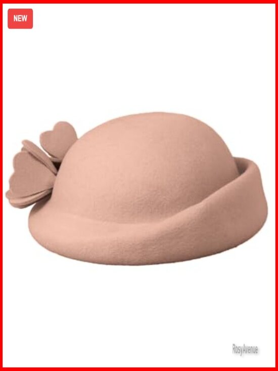 Wool Beret Hat Adjustable Fedora Vintage Style for Women